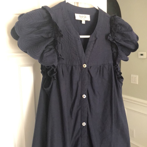 Sea New York Heidi Heart Quilt Petal Sleeve Tiered Dress. Size Small - Picture 8 of 14